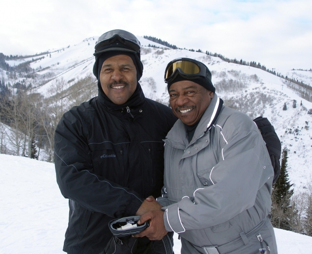 Skiing in Utah January 2008 - Jack Bryant & Keith Wilder (Hucks husband) - great-grandchildren of George & Mary Eva Bryant